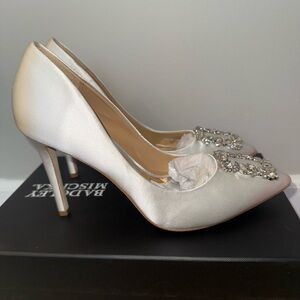 Badgley Mischka Silver Embellished Heels